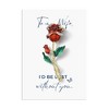 Anna-Kaci Red Rose Flower Enamel Gold Tone Stem Brooch Pin Clear Rhinestones with Family or Friend Gift Message Card & Envelope - 2 of 4