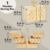 Juvale Wooden Sewing Box Organizer for Sewing Supplies with 3 Tier Drawers for Craft Tools, Needles, Thread Spool Organizer, 12.6 x 5.9 x 8.3 In - 4 of 4