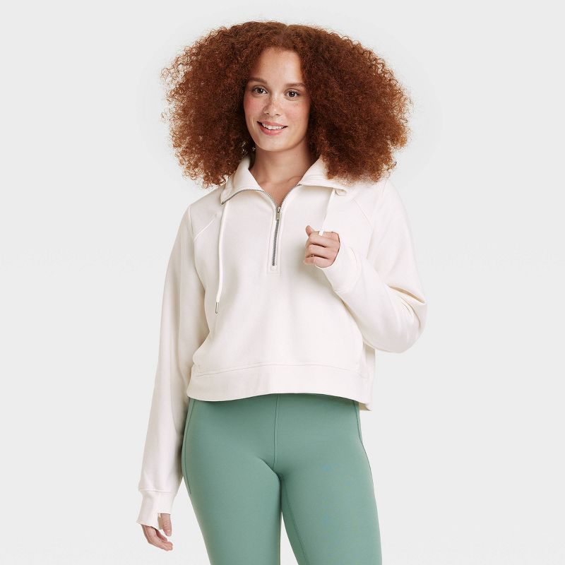 Women's Fleece Half Zip Pullover - All In Motion™, 4 of 13