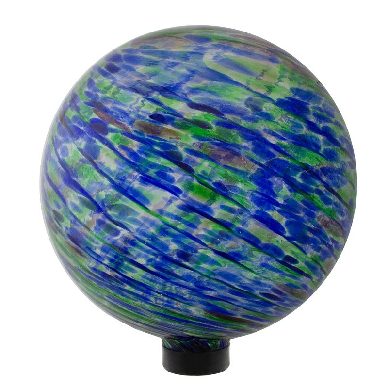 Northlight Swirled Pattern Outdoor Garden Gazing Ball - 10" - Green and Blue, 4 of 7
