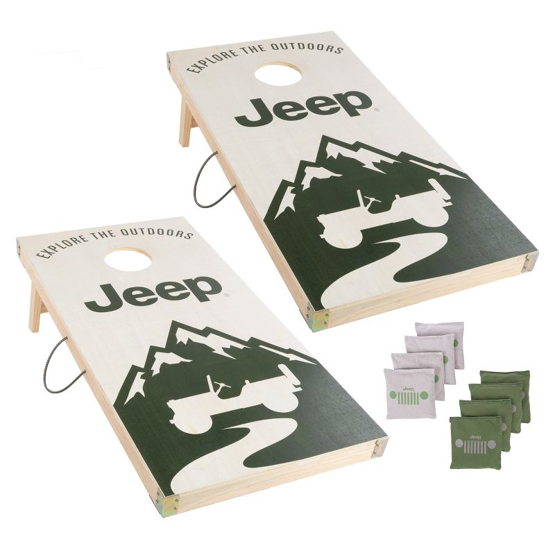 Jeep Mountain Cornhole Toss Game with 8 Bean Bags, 1 of 8
