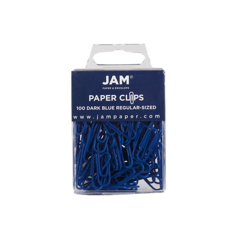 JAM Paper Colored Standard Paper Clips Small 1 Inch Dark Blue Paperclips 42186868B, 2 of 4