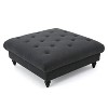 GDFStudio Piper Contemporary Button-Tufted Square Ottoman with Diamond Stitch and Birch Legs - 4 of 4