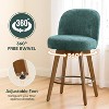 Bekrvio 26" Swivel Counter Height Bar Stools Set of 1/2/3/4,Fabric Upholstered Bar Chairs with Walnut Wood Legs, Counter-Height Kitchen Island Stools - 3 of 4