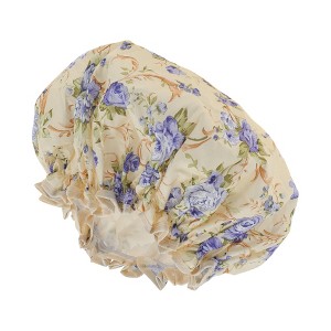 Unique Bargains Women's Big Flower Bath Cap 1 Pc - 1 of 3