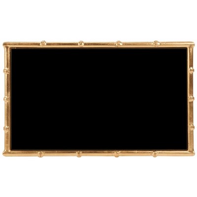 Margaret Rectangular Black Glass and Brass End Table