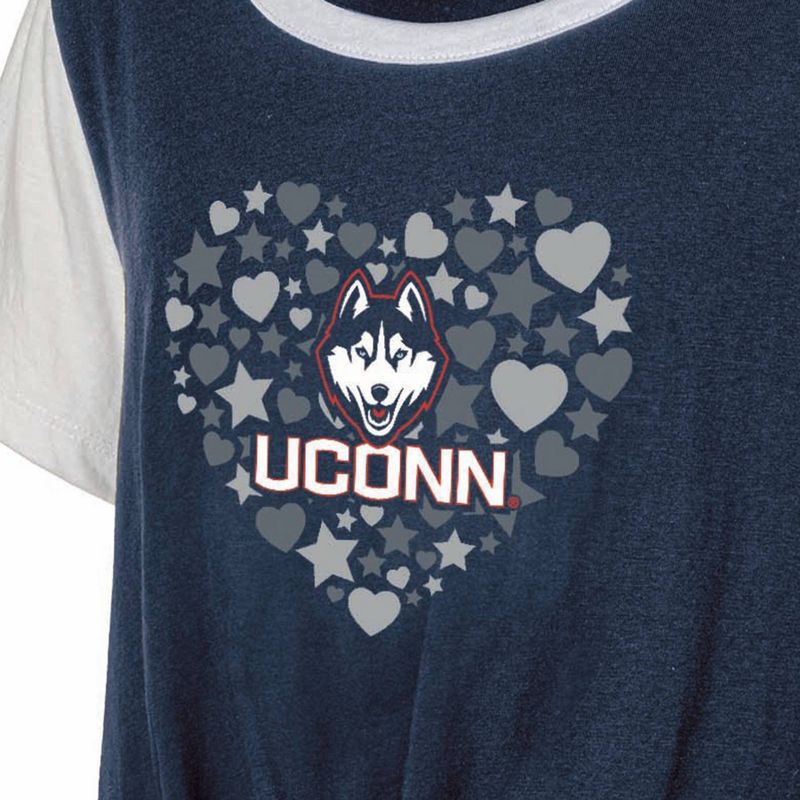 NCAA UConn Huskies Girls&#39; White Tie T-Shirt, 3 of 4