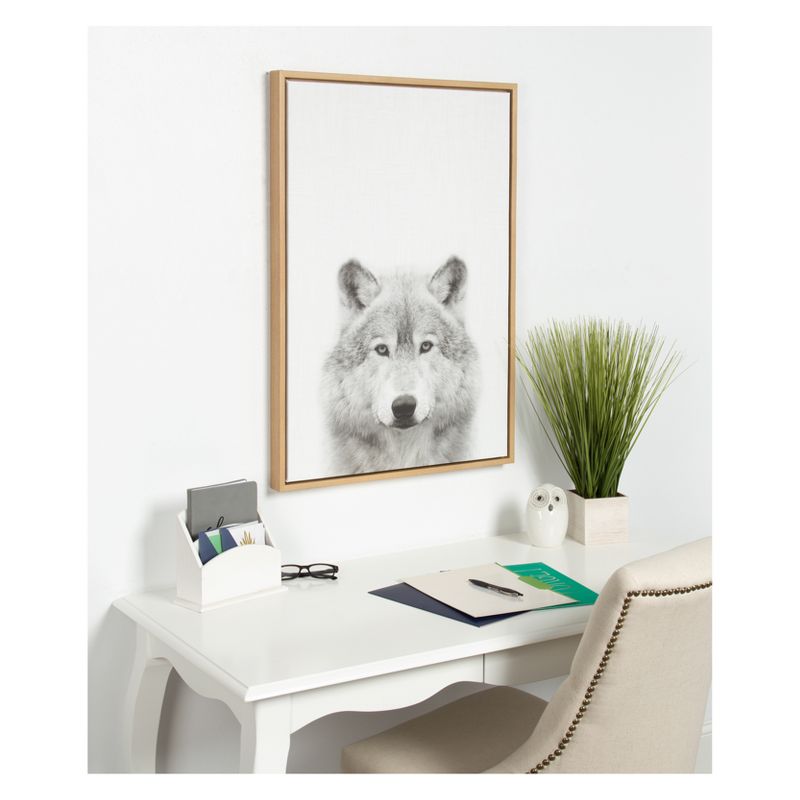 33" x 23" Sylvie Wolf Animal Print And Portrait By Simon Te Tai Framed Wall Canvas - Kate & Laurel, 6 of 10