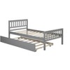 MATEERTY Twin Bed with Trundle, Platform Bed Frame with Headboard and Footboard for Bedroom Small Living Space Gray - 4 of 4