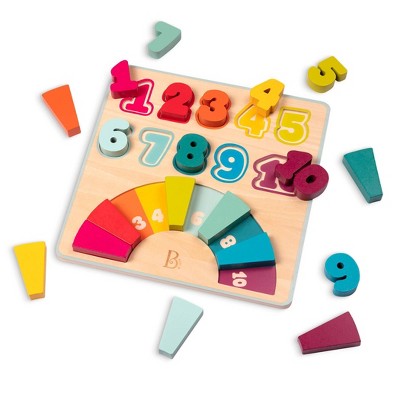 B. toys Wooden Number Puzzle - Counting Rainbows 21pc