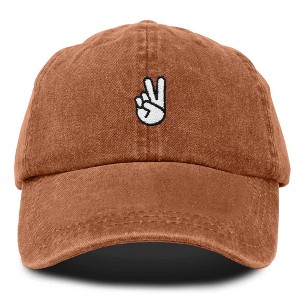 Dalix Peace Sign Embroidered V Cotton Dad Hat Baseball Cap Adjustable Mens - 1 of 4