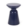 CAVINAS Modern Iron Outdoor Patio Side Table with Flared Design, Outdoor Accent Tables with Circular Top, Modern Outdoor End Table for Patio - 4 of 4