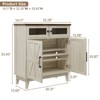 Coffee Bar Storage Cabinet, Buffet Sideboard with Adjustable Shelves, Walnut White - 2 of 4