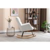 VASIP Teddy Fabric Rocking Gilder ,Wooden Rocking Legs Chair for Living Room,Ivory - 3 of 4
