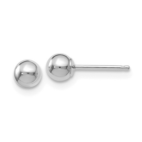 Black Bow Jewelry 4mm (3/16 Inch) 14k White Gold Polished Ball Friction Back Studs - image 1 of 3