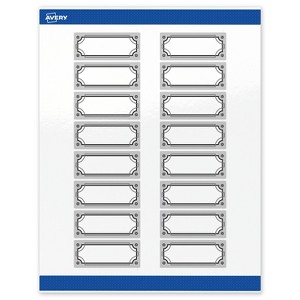 Avery Labels, 1" x 2-5/8", Silver-Metallic Black, Glossy, 160ct - 1 of 4
