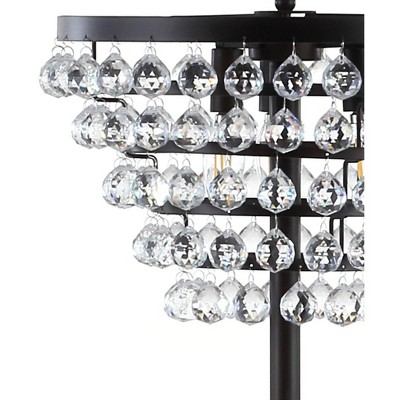 Jemma 60" Bronze/Clear Crystal LED Floor Lamp, Modern Transitional
