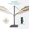 Sonkuki 11Ft LED Double Top Aluminum  LED Cantilever Patio Umbrella with Base for Patio Deck Garden - 4 of 4