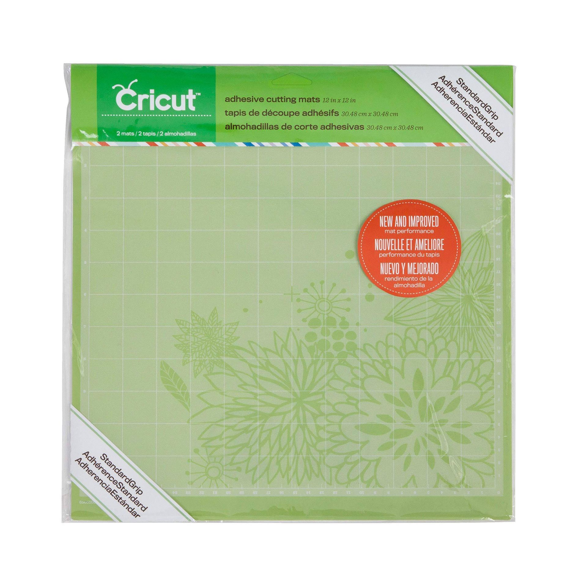 Cricut StandardGrip 12x12 Cutting Mat - 2pc: Craft Mats for Cricut Cutting Board, Green, Plastic, 12x12, 0.45 lbs