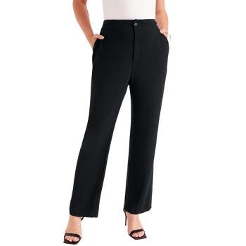 June + Vie by Roaman's Women's Plus Size Curvie Fit Corner Office Pants