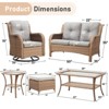 Gymojoy 7 Piece Outdoor Wicker Loveseat Sofa with Patio Swivel Glider Chairs with Coffee Table and Ottoman Sets - 3 of 4