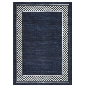 Modern Rugs for Living Room Bordered Floor Mats with Non-Slip Backing - 1 of 4