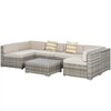 Resenkos 7-Piece Rattan Sectional Set, Outdoor Sectional Furniture, PE Rattan, Beige - 2 of 4