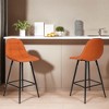 Resenkos Counter Bar Stools, Counter Stool,Counter Stools,Set of 2 Bar Stools with Back and Footrest, 25.5" Armless Barstool Chairs,Orange Brown - 2 of 4
