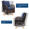Outdoor Swivel Wicker Sliding Patio Chairs with Table Set, 3-Piece Outdoor Bistro Set with 4-Inch Thick Cushions and Coffee Table - 4 of 4