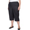 Alfred Dunner Plus Women's Relaxed Fit Pull-On Denim Capri,Black, Size 24W - 3 of 4