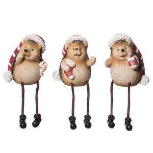 Transpac Resin Sweet Holiday Hedgehog Shelf Sitter Decorative Figurine for Christmas Multicolored Tabletop Decoration - 1 of 1