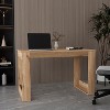 Vynxaria Computer Desk Office Table Smokey Oak Rectangle Shape for Compact Spaces Suitable For Home Office and Study - 2 of 4