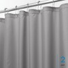iDesign Solid Polyester Shower Curtain - 72" x 72" - Set of 2 - Gray - 2 of 4