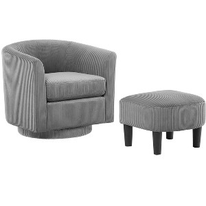 NicBex Corduroy Fabric Swivel Accent Chair,Upholstered Swivel Arm Chairs with Ottoman,Modern Comfy Swivel Chair,Accent Chairs for Living Room - 1 of 4