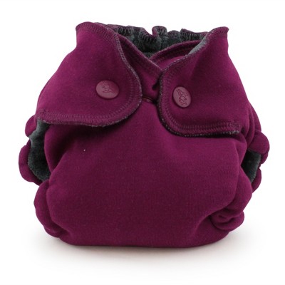 Image of Kanga Care Ecoposh OBV (Organic viscose of Bamboo Velour) Newborn AIO (All-in-One) Fitted Cloth Diaper Boysenberry Purple