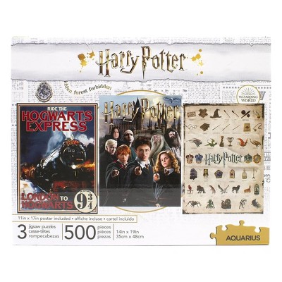 Aquarius Puzzles Harry Potter 500 Piece Jigsaw Puzzle | Set of 3