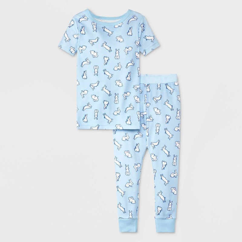 Toddler 2pc Easter Bunny Printed Pajama Set - Cat &#38; Jack&#8482; Blue, 1 of 5