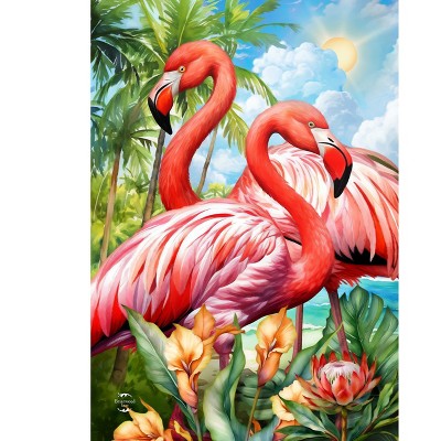 Briarwood Lane Summer House Flag 40x28 For Outdoor Pair of Flamingos For Summer House Flag