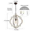 LNC Timeless 1-Light 16" Farmhouse/Rustic Small Lantern Chandelier, Rustic Bronze and Weathered White Wood Tone - 3 of 4