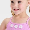 Toddler Girls' Floral Embellished One Piece Swimsuit - Cat & Jack™ Purple - 3 of 3