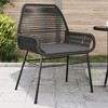 vidaXL Garden Chair Black PE rattan Medium UV-resistant materials - 2 of 4