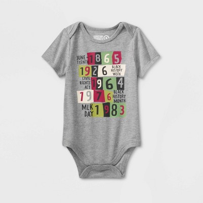 Black History Month Baby Dates Child Bodysuit - Heather Gray 0-3M