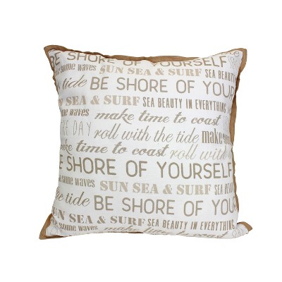 Beachcombers 18" x 18" COTTON BEACH RULES PRNTD Throw Pillow