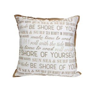 Beachcombers 18" x 18" COTTON BEACH RULES PRNTD Throw Pillow - 1 of 2