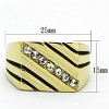 Slickblue Men's Fashion Ring, Stainless Steel, IP Gold Finish, Geometric Stripes, Seven Clear Crystals, Sizes 8 - 13 - 2 of 4