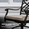 Mondawe Bar Chair Cast Aluminum Outdoor High Back Stool Chair with Cushion (Set of 2) - 4 of 4