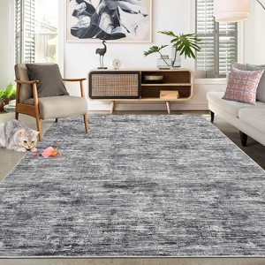 Machine Washable Modern Abstract Area Rug, Non-Slip Soft Velvet Low-Pile Carpet for Living Room, Bedroom, Dining Room, Pet-Friendly - 1 of 4