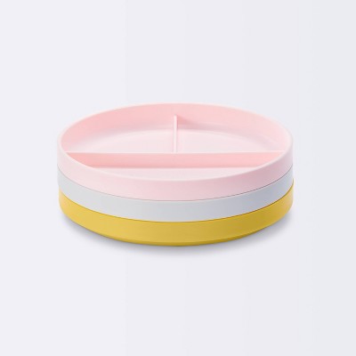 Divided Plate - 3pk - Cloud Island™ Yellow/Gray/Pink