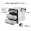 Outdoor Kitchen Drawers with Paper Towel Holder, 13" W x 20.5" H x 23" D Double BBQ Access Drawers, Stainless Steel Flush Mountfor BBQ Island - 4 of 4