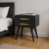 HomeRoots 22" Midnight Solid Wood Two Drawer Nightstand - 2 of 3